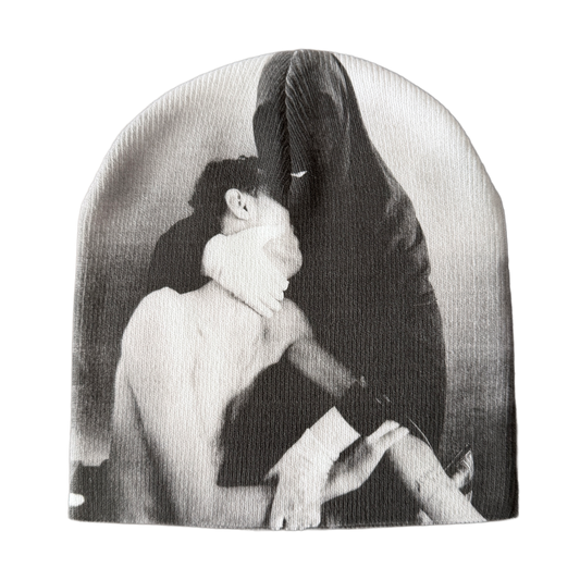 holding beanie