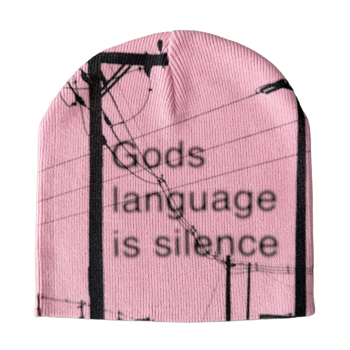 silence pink beanie