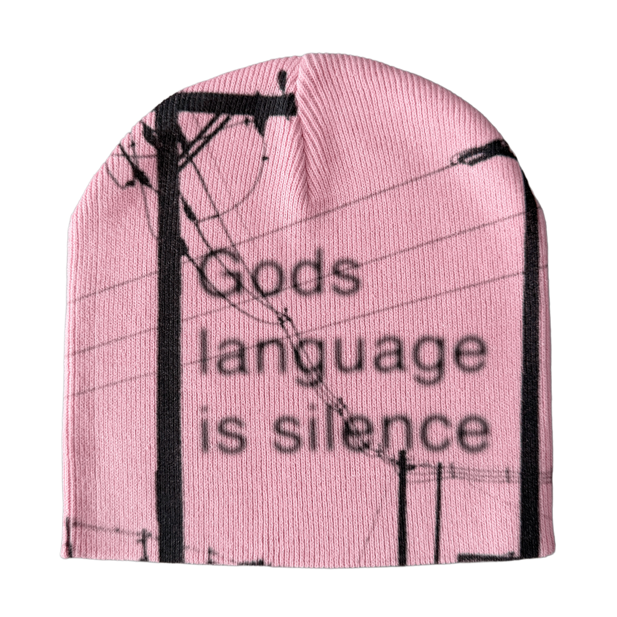 silence pink beanie