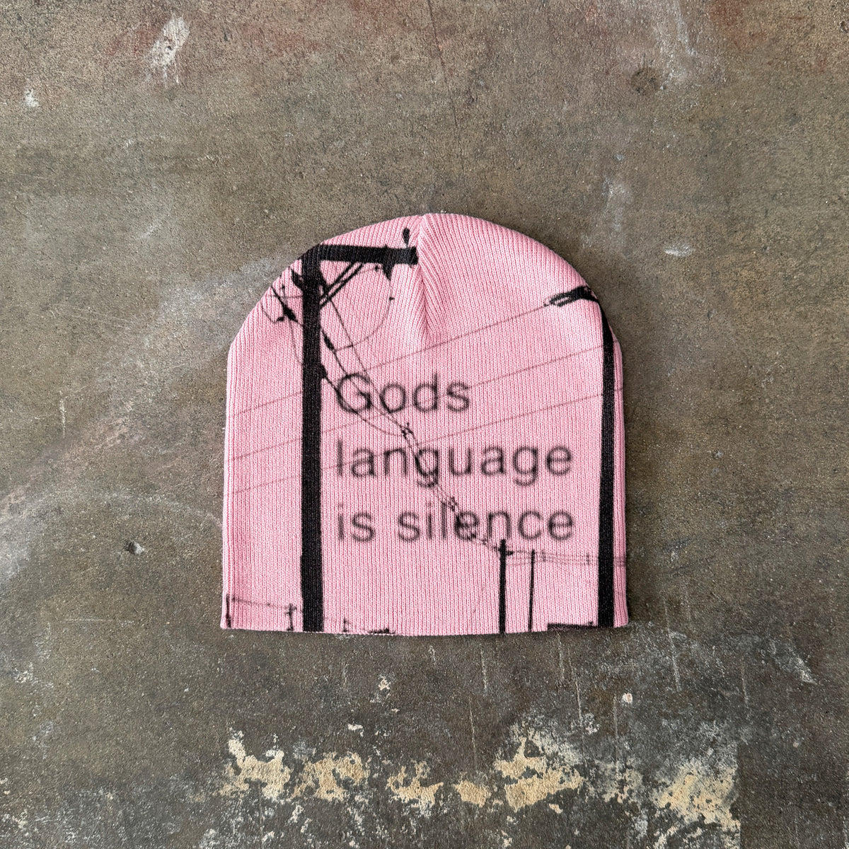 silence pink beanie
