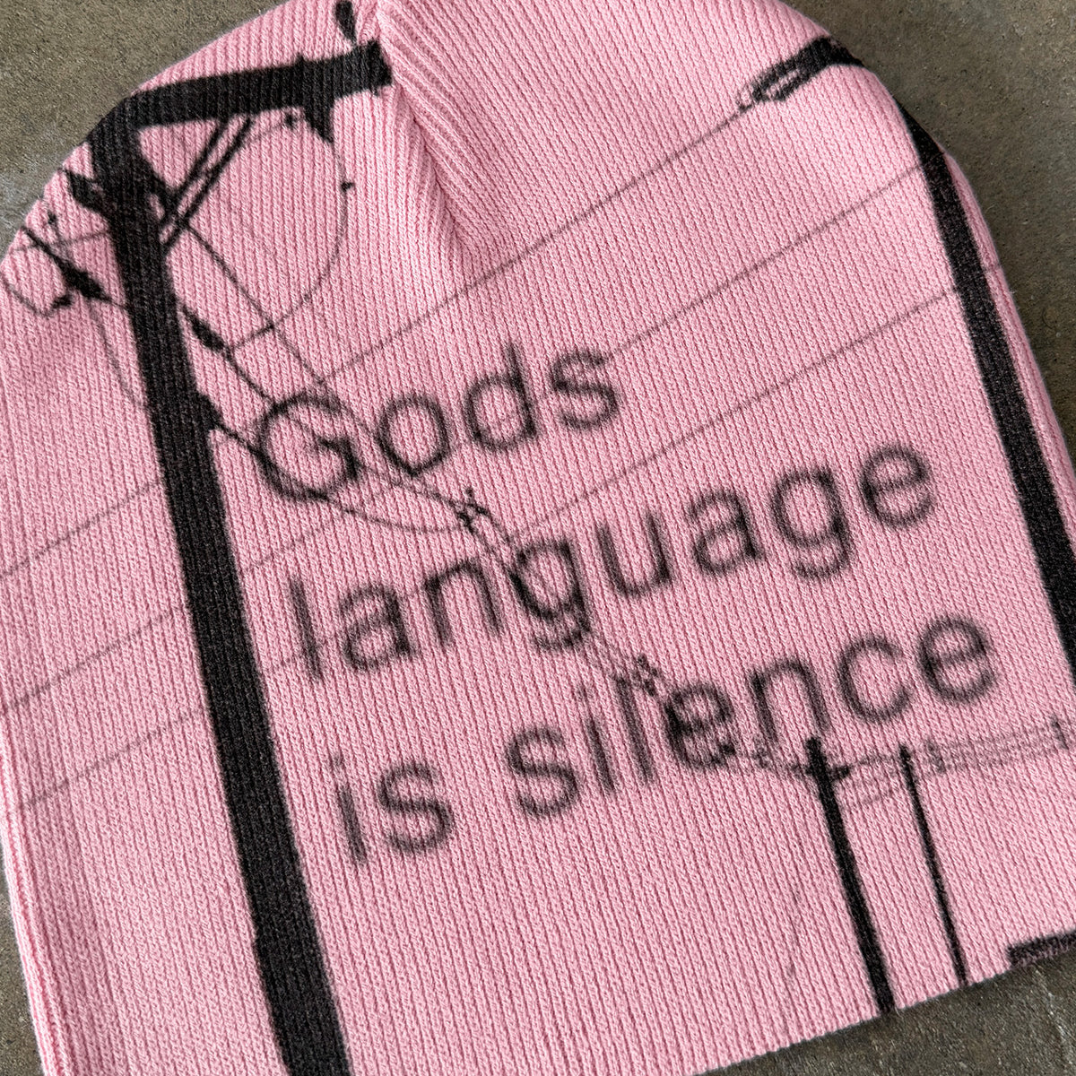 silence pink beanie